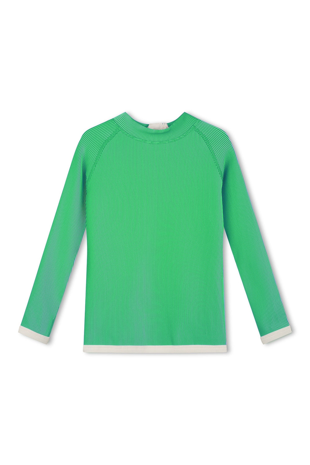 Mini Stripe Rib Rashie- Parrot Green