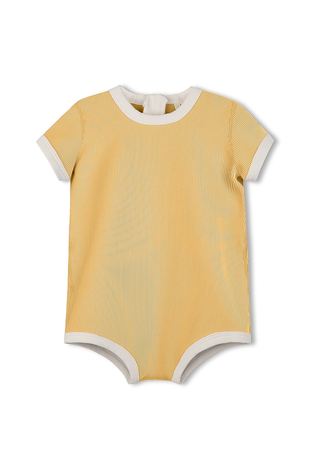 Mini Stripe Rib Infant Onesie- Marigold