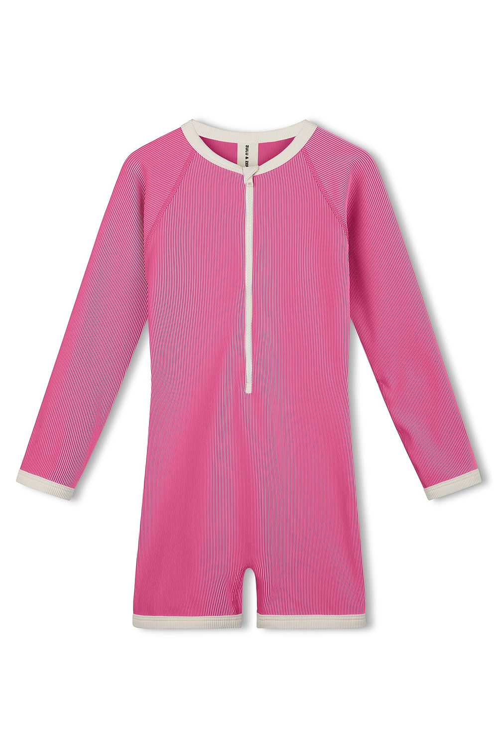 Mini Stripe Rib Surf Suit- Shell Pink