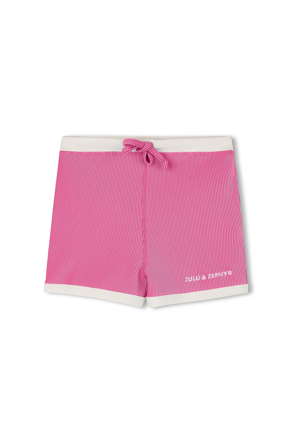 Mini Stripe Rib Surf Short- Shell Pink