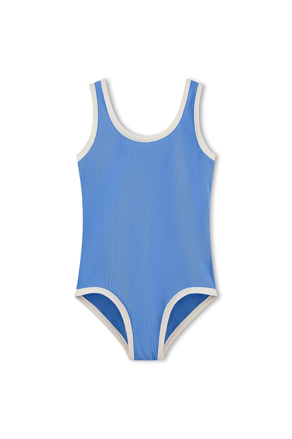 Mini Stripe Rib Scoop One Piece- Sky Blue