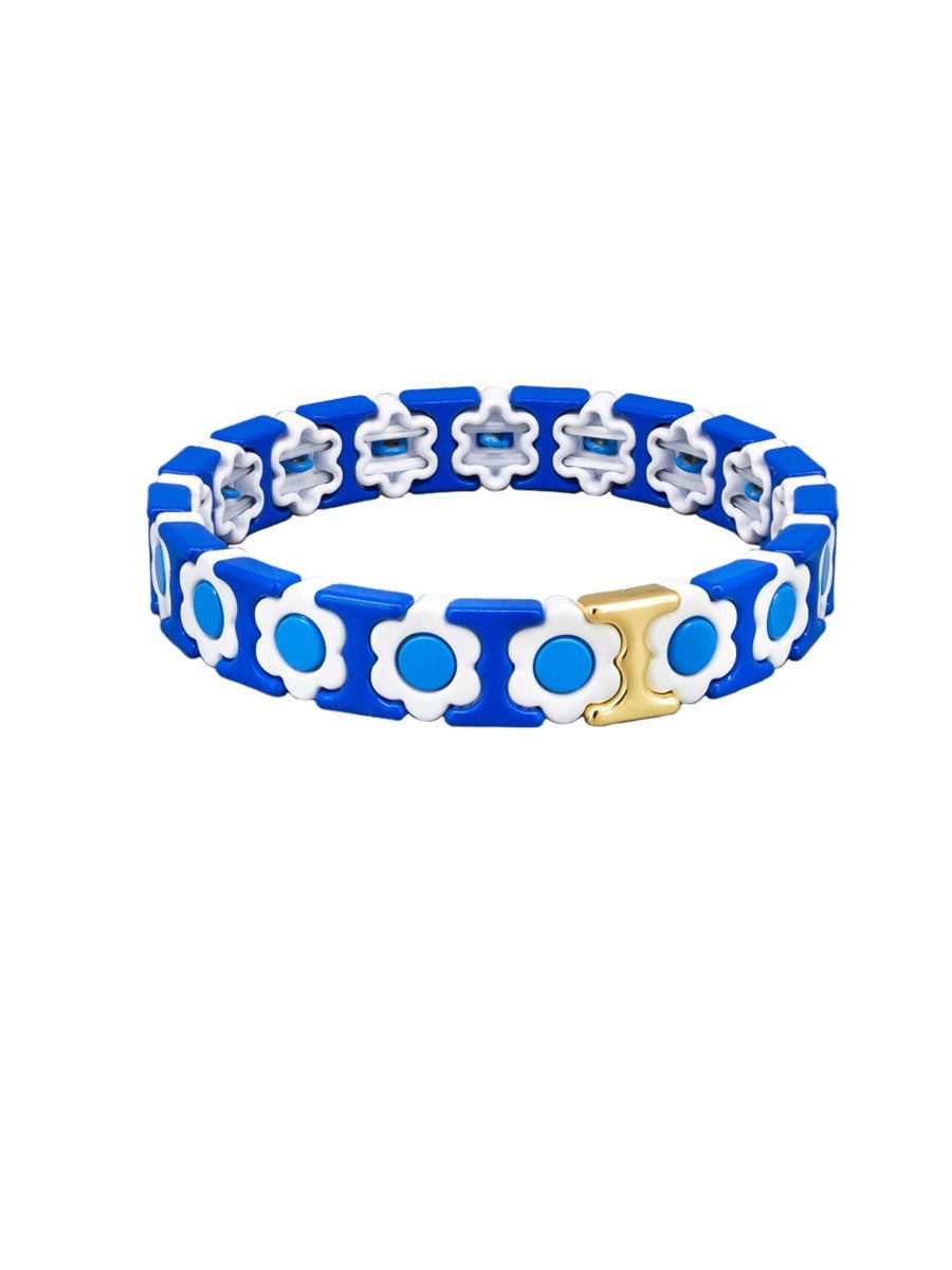 Blue Daisy Tile Bracelet