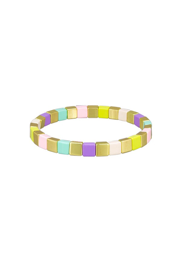 Pink and Pastels Tile Bracelet