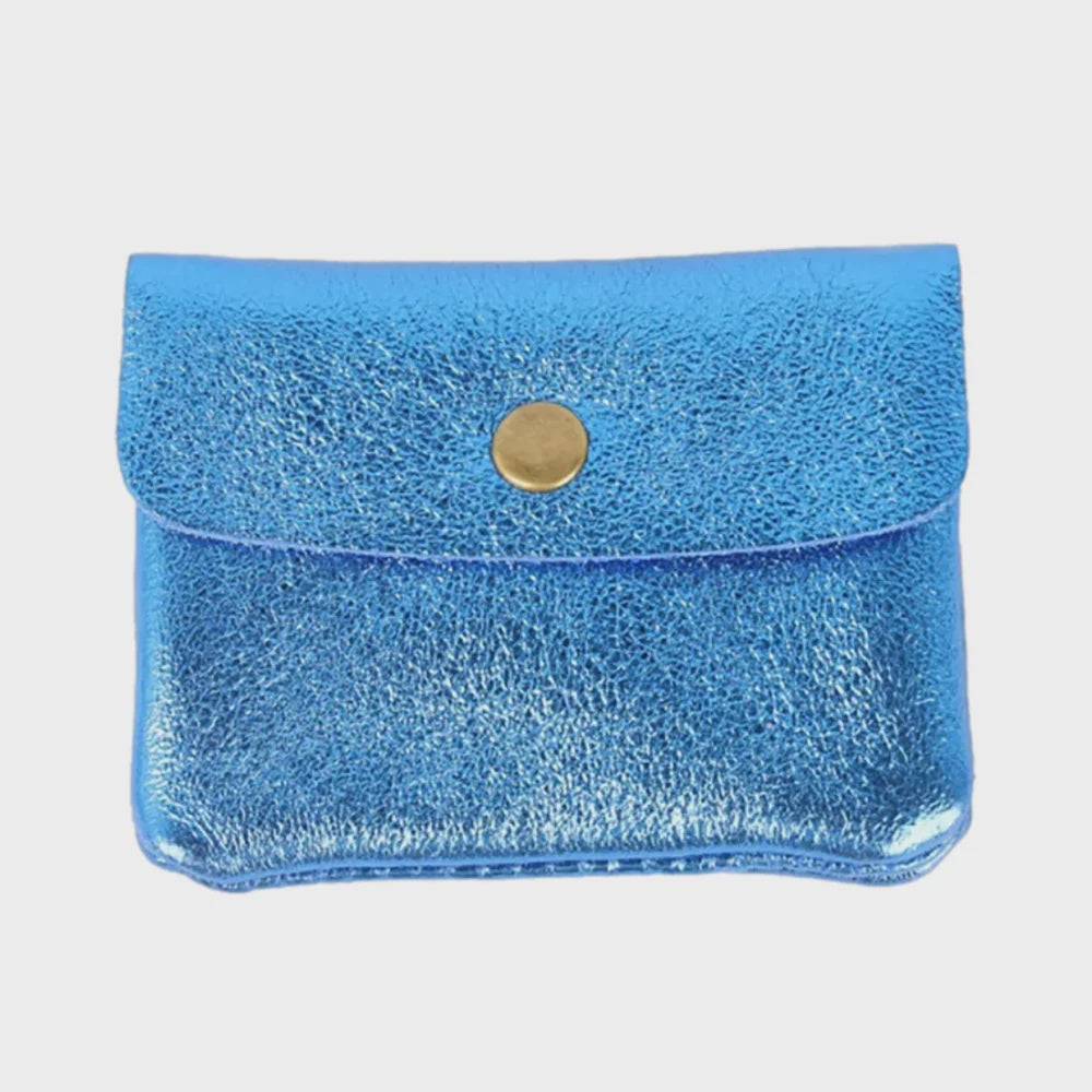 Coin Purse Metallic Electric Blue