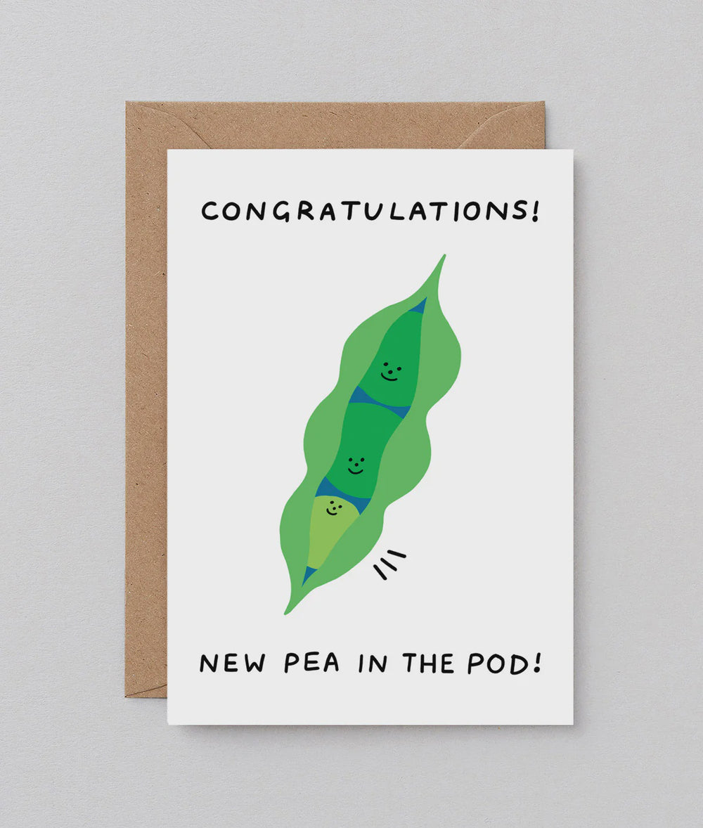 WRAP - Holly St Clair - Greeting Card - New Pea In The Pod