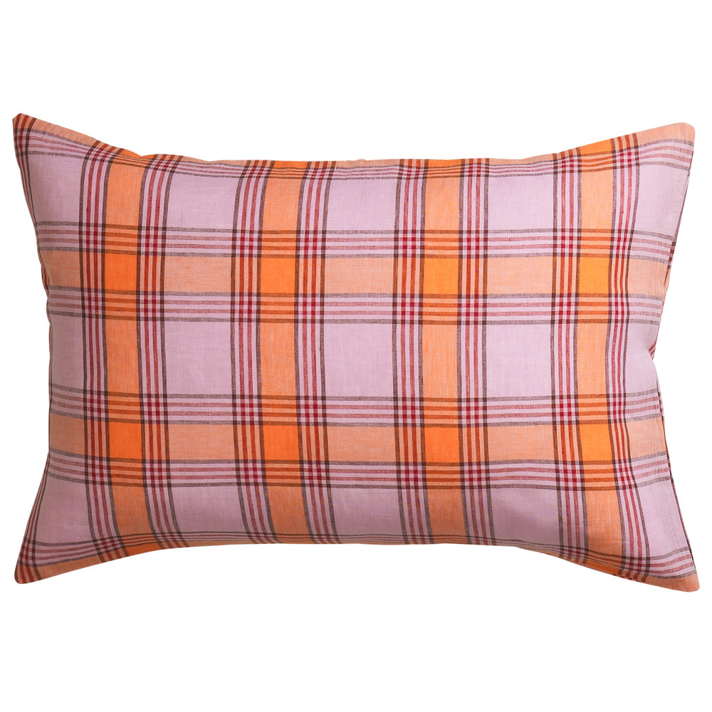 Isla Linen Pillowcase Set- Vivid Coral Standard