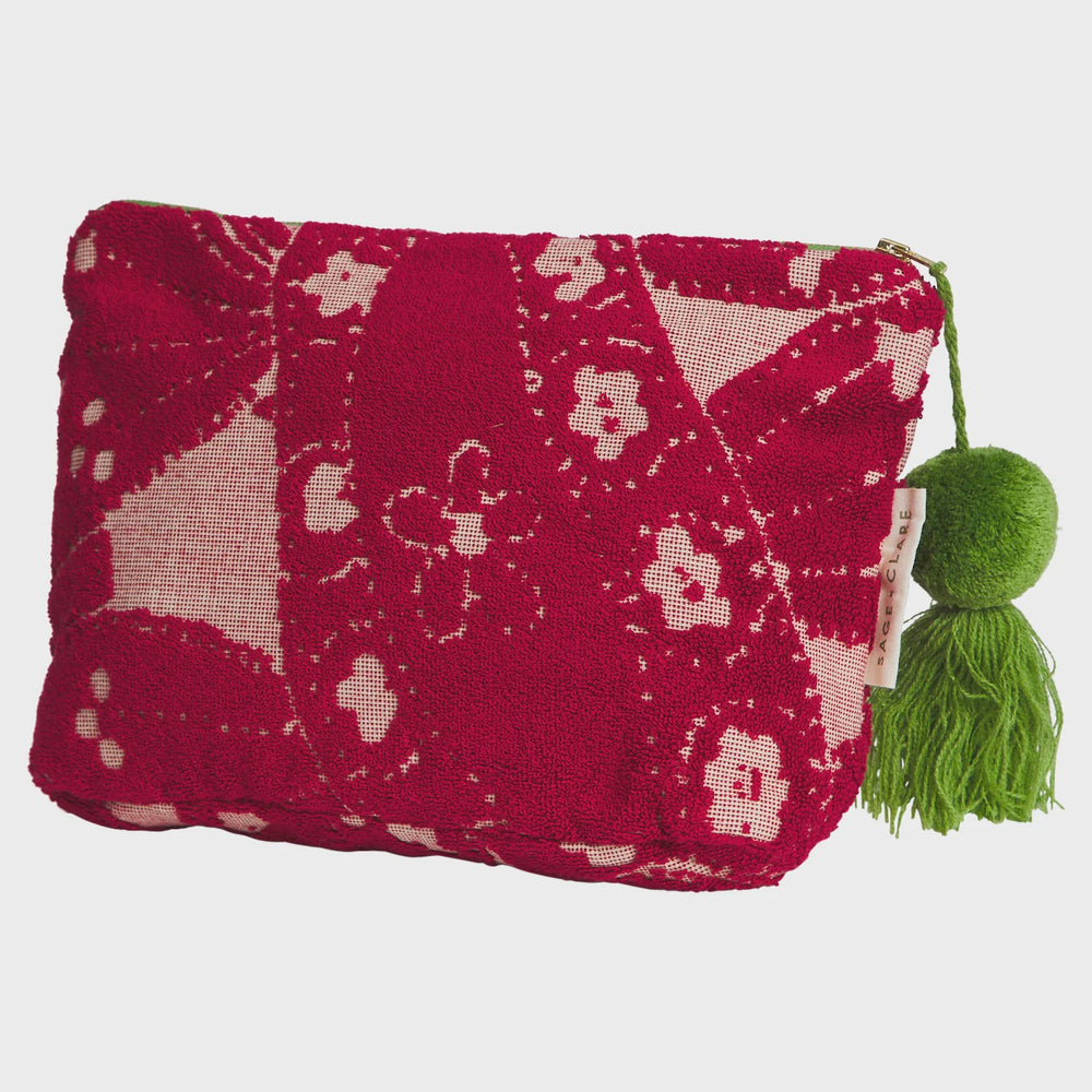 Lucia Terry Pouch - Crimson Large