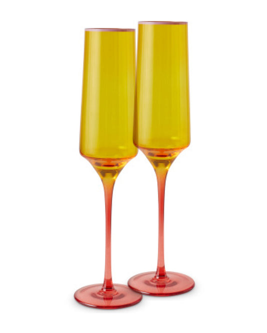 Tropical Punch Champagne Glass 2P Set One Size