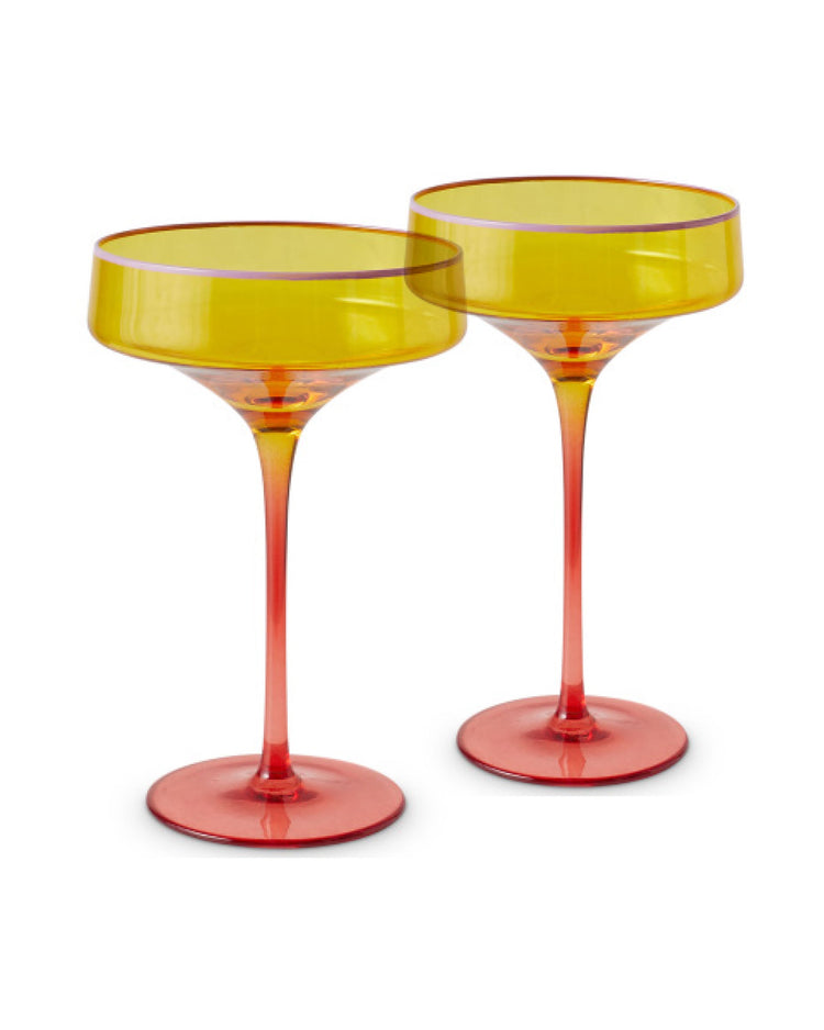 Tropical Punch Margarita Glass 2P Set One Size