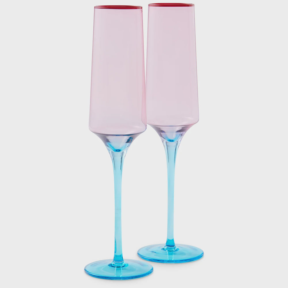 Rose with a Twist Champagne Glass 2P set