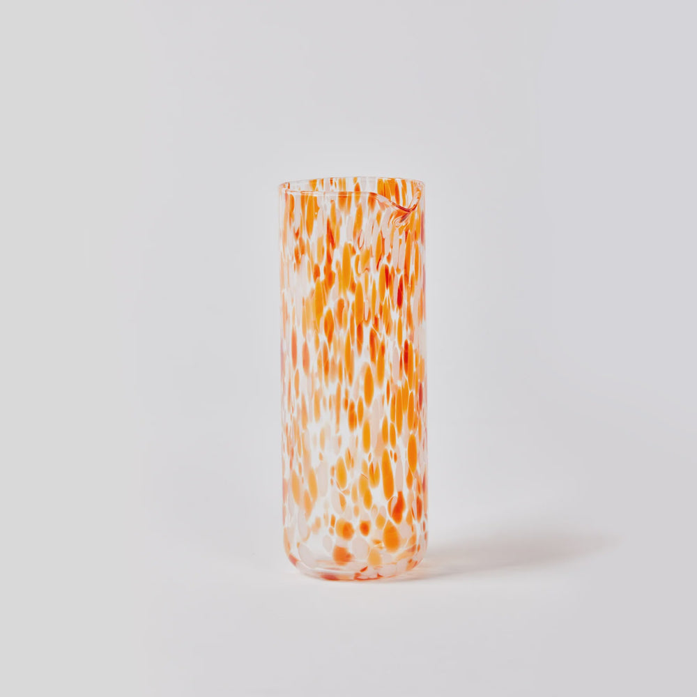 Glass Carafe Dots Orange