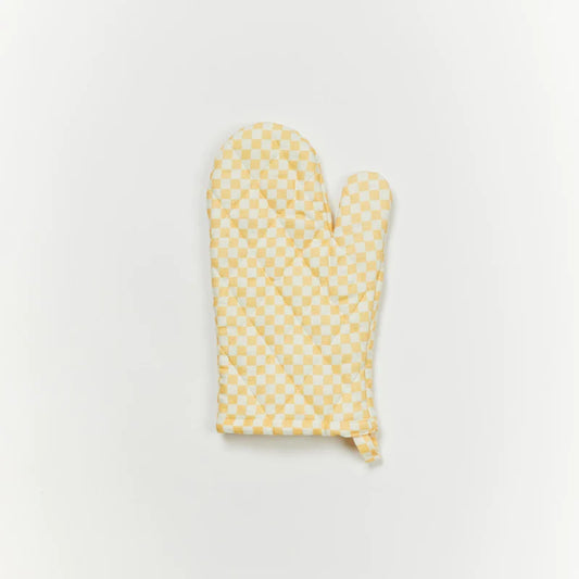 Tiny Checkers Peach Oven Gloves (Set of 2)