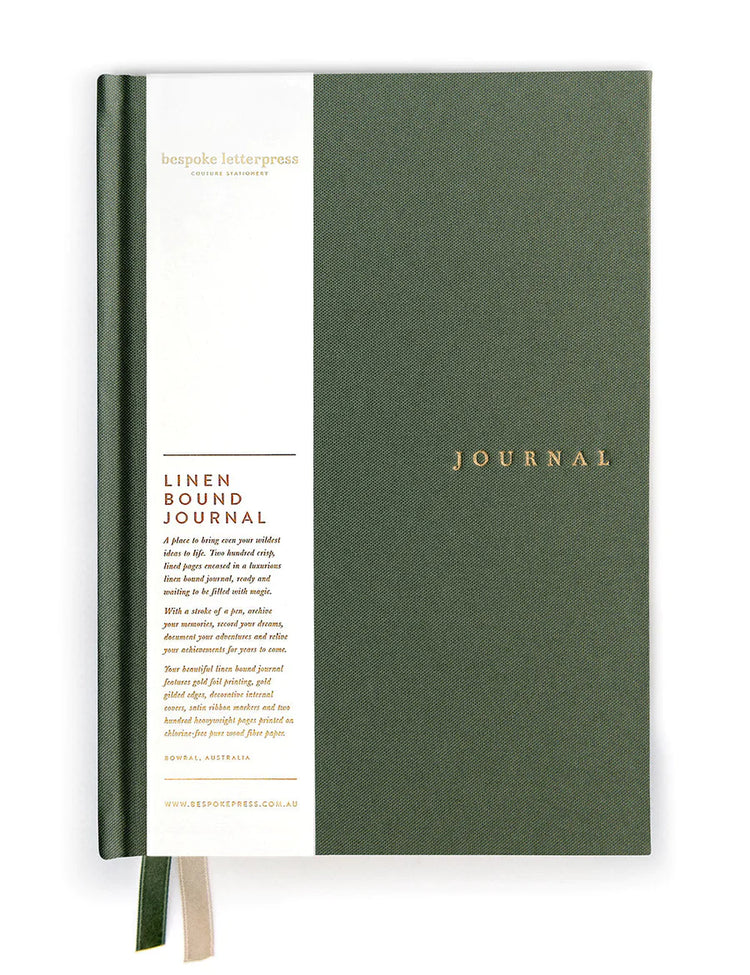 Linen Bound Journal - Olive