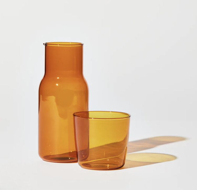 Carafe and Cup Set in Amber
