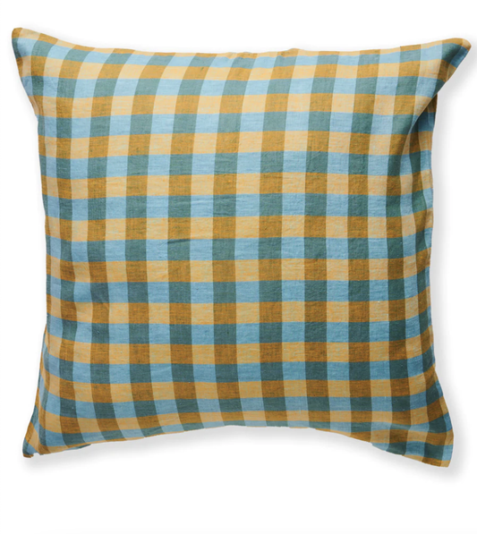 Marigold Tartan Linen European Pillowcases 2P Set