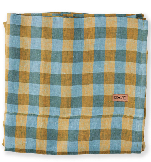 Marigold Tartan Linen Flat Sheet