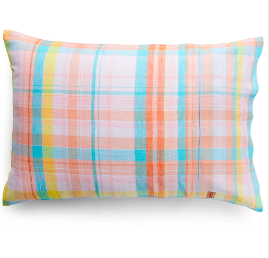 Paradise Tartan Linen Pillowcase- 2P Standard Set