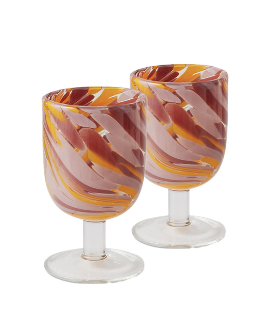 Desert Flower Swirl Cocktail Glass 2P Set One Size
