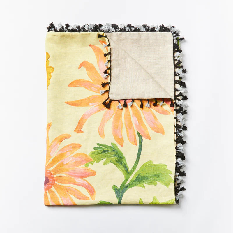Beach Club Yellow Tassel Throw