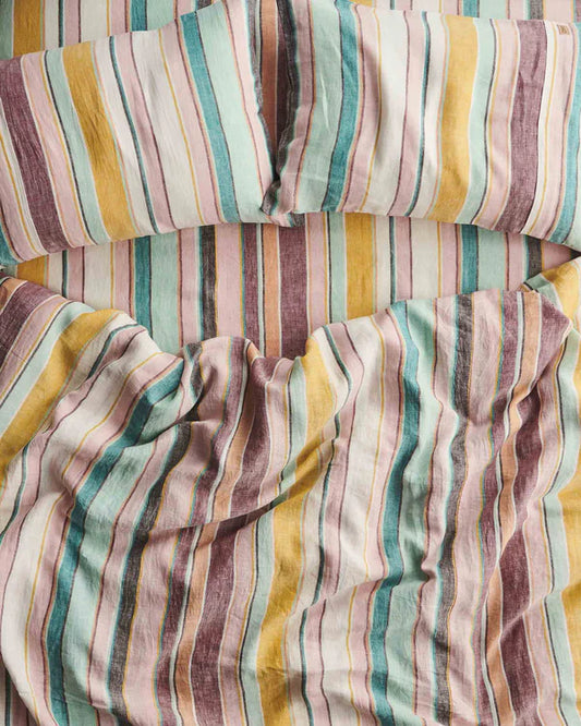 Hat Trick Woven Stripe Linen Fitted Sheet