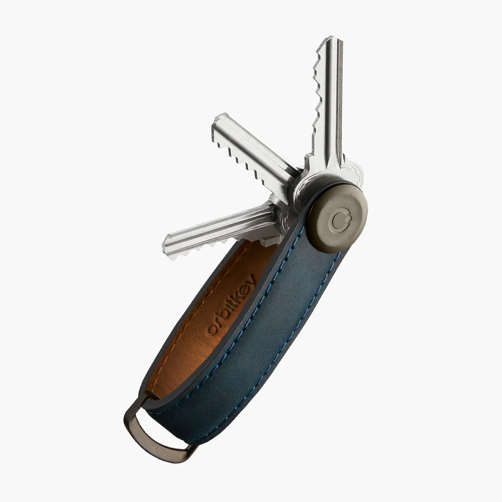 Key Organiser Crazy Horse Leather- Marine Blue/Blue