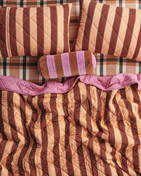 Sunset Stripe Quilted Pillowcases 2P Std Set