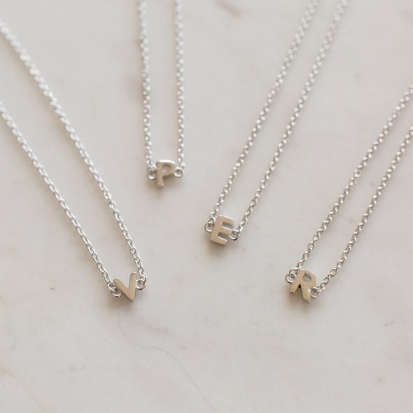 Little Letter Necklace Silver