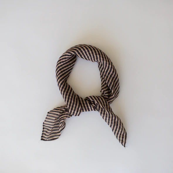 Stripes Mini Scarf Camel Black